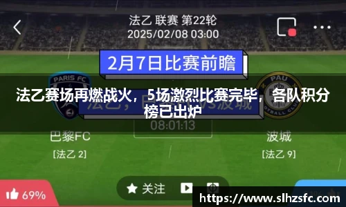 法乙赛场再燃战火，5场激烈比赛完毕，各队积分榜已出炉